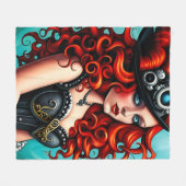Couverture Polaire Femme Red Haired Streampunk (Devant (Horizontal))