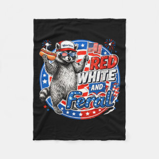 Couverture Polaire Femme Rouge Blanc Et Sauvage Usa Patriotique Raton