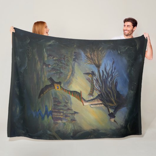 Couverture Polaire Femme Sorcière (En situation)