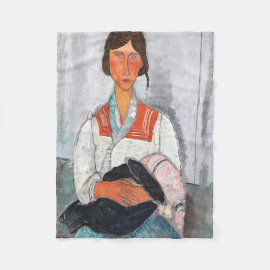 Couverture Polaire Femme tzigane avec bébé, Modigliani (Devant)