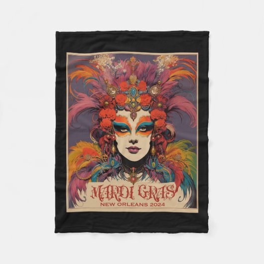 Couverture Polaire Femmes de Mardi Gras vintage (Devant)