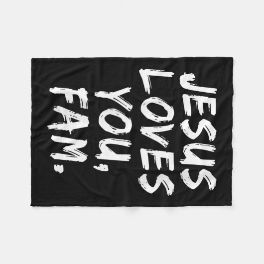 Couverture Polaire FEMMES Jésus T'aime Fam Christian Believer Fait (Devant (Horizontal))