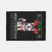 Couverture Polaire Femmes Joyeux Noël Alaskan Malamute Amoureux des c (Devant (Horizontal))