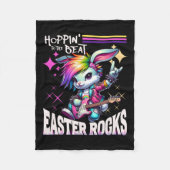 Couverture Polaire Femme's mignonne Punk Rocking Bunny Hopping Rabbit (Devant)