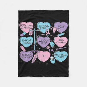 Couverture Polaire Femmes Obstétrique Saint-Valentin Infirmière Ob Gy