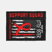 Couverture Polaire Femmes Red Little Soeur Sensibilisation aux maladi (Devant (Horizontal))