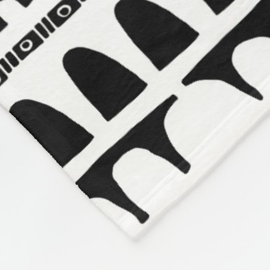 Couverture Polaire Fenêtres abstraites modernes mullions noir graphiq (Coin)