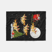 Couverture Polaire Fennec Fox Santa Sleigh Flying Funny Magical Chris (Devant (Horizontal))