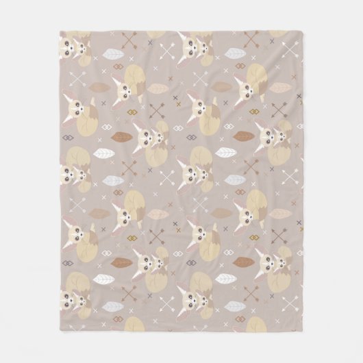 Couverture Polaire Fennec macule des flèches et des plumes (Devant)