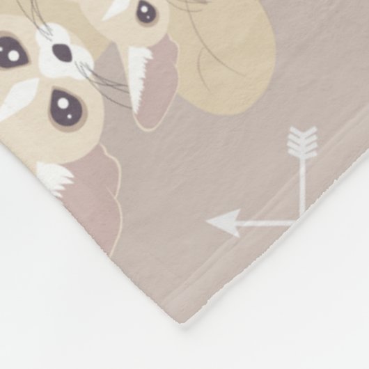Couverture Polaire Fennec macule des flèches et des plumes (Coin)