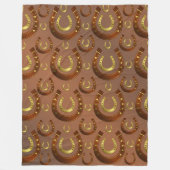 Couverture Polaire fer à cheval, motif brun doré (Devant)