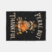 Couverture Polaire Feral But Thankful Funny Thanksgiving Raccoon  (Devant (Horizontal))
