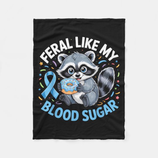 Couverture Polaire Feral Like My Blood Sugar Raccoon (Devant)