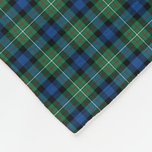 Couverture Polaire Ferguson Clan bleu, vert et rouge Tartan