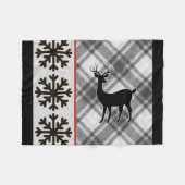Couverture Polaire Ferme Bison noir blanc Plaid Deer Snowflake (Devant (Horizontal))