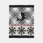 Couverture Polaire Ferme Bison noir blanc Plaid Deer Snowflake (Devant)