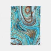 Couverture Polaire ferme bleu turquoise Tourbillons turquoise à grain (Devant)