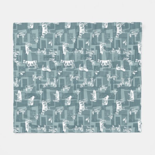 Couverture Polaire Ferme Bleue (Devant (Horizontal))