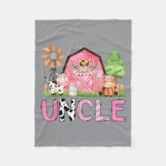 Couverture Polaire Ferme d'animaux de l'oncle rose Anniversaire Enfan