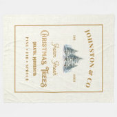 Couverture Polaire Ferme d'arbre de Noël Rustique Gold Burlap (Devant (Horizontal))