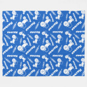 Couverture Polaire Ferme de blé stylisé tracteur nom graphique bleu c (Devant (Horizontal))