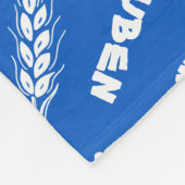 Couverture Polaire Ferme de blé stylisé tracteur nom graphique bleu c (Coin)