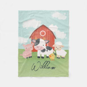 Couverture Polaire Ferme de garçons Animaux de la grange Enfants