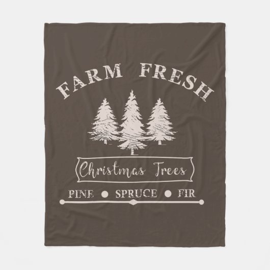 Couverture Polaire Ferme des arbres de Noël frais (Devant)