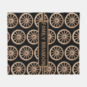 Couverture Polaire Ferme moderne Rustique ancienne mode Roue en bois (Devant (Horizontal))