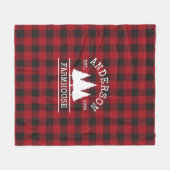 Couverture Polaire Ferme Nom de famille Red Buffalo Plaid (Devant (Horizontal))
