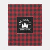 Couverture Polaire Ferme Red Buffalo Plaid Nom de famille (Devant)