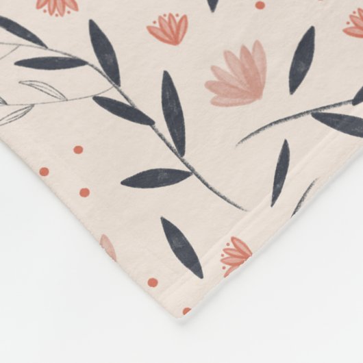 Couverture Polaire Ferme rustique Coral Florals (Coin)