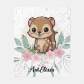 Couverture Polaire Ferret Floral Vintage Print (Devant)