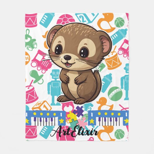 Couverture Polaire Ferret Toys Imprimer (Devant)