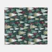 Couverture Polaire Festif Arbres de Noël Vacances hivernales de neige (Devant (Horizontal))