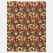 Couverture Polaire Festif Automne Fleurs et Citrouille Accent saisonn (Devant)