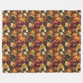 Couverture Polaire Festif Automne Fleurs et Citrouille Accent saisonn (Devant (Horizontal))