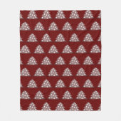 Couverture Polaire Festif Bourgogne Noël Arbre Motif vacances (Devant)
