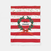 Couverture Polaire Festif de Noël Holly Berries Frissons en fils (Devant)