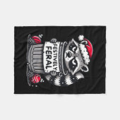 Couverture Polaire Festif Feral Raccoon Noël Funny Holiday An (Devant (Horizontal))