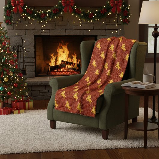 Couverture Polaire Festif Pain d'épices Homme & Knit Motif Noël