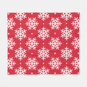 Couverture Polaire Festif Red Winter Snowflakes Motif Holiday (Devant (Horizontal))