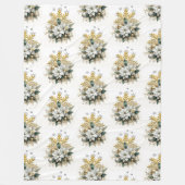 Couverture Polaire Festin blanc Poinsettia Blanche polaire de Noël (Devant)