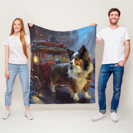 Couverture Polaire Festin de Noël de Papillon (En situation)