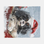 Couverture Polaire Festival de Noël de Chien Chin Japonais (Devant (Horizontal))