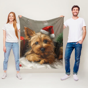 Couverture Polaire Festival de Noël du chien Terrier australien