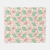Couverture Polaire Festive Branches Holly Et Berries (Devant (Horizontal))