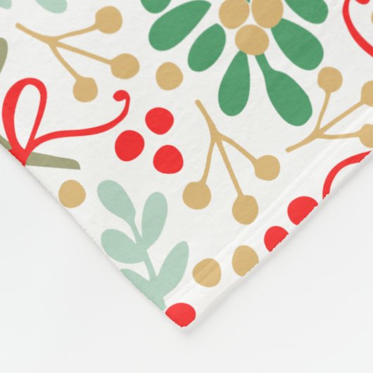 Couverture Polaire Festive Branches Holly Et Berries (Coin)