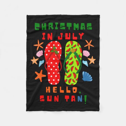 Couverture Polaire Festive Christmas In July Flip Flop Summer Beach F (Devant)