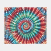 Couverture Polaire Festive Christmas Tie Dye Spiral (Devant (Horizontal))